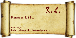 Kapsa Lili névjegykártya