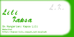 lili kapsa business card